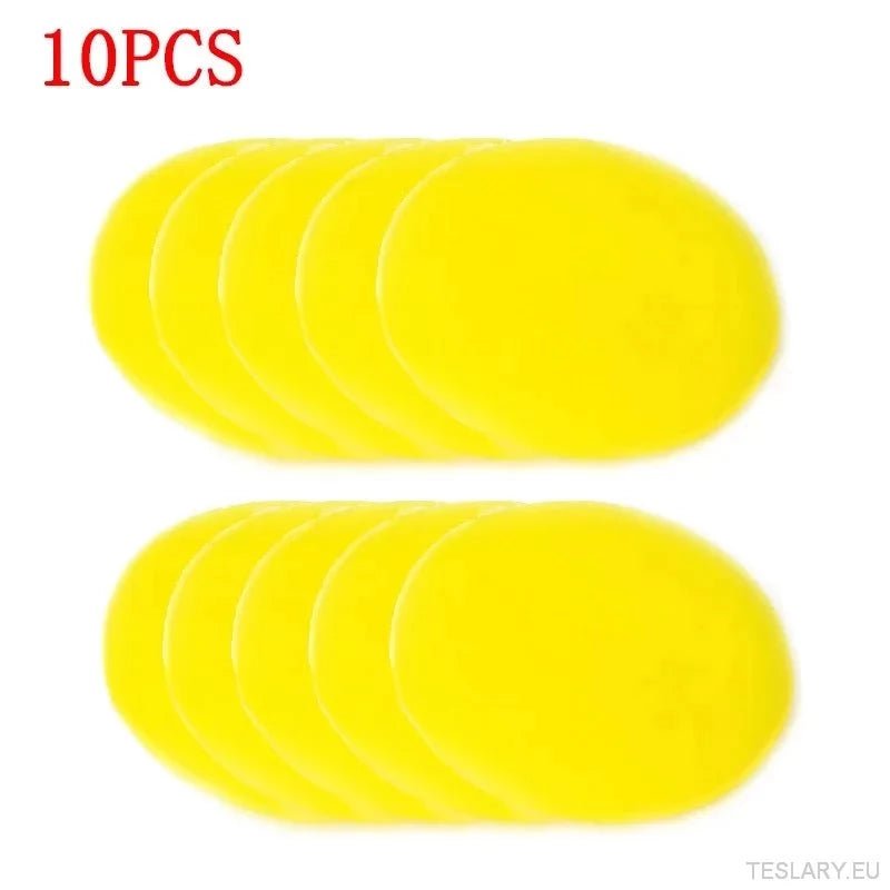 10pcs round car wax polish wax foam sponge high density applicator pads cleaning sponge auto detail washing car cleaning tool - TESLARY Tesla Shop Accessories Europe Nederlands Ireland Deutschland Espana Alicante France Italia