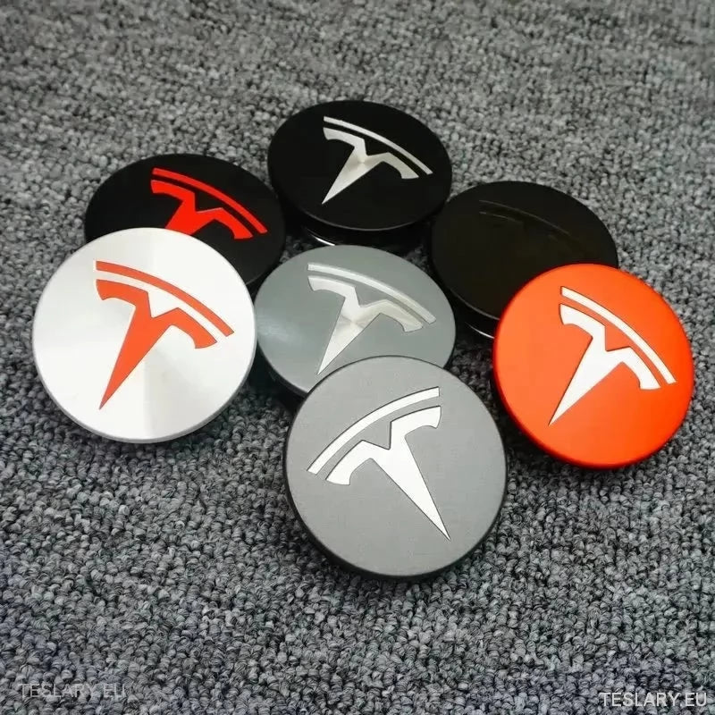 56mm hjulsenterhetter med logo for Tesla 3, Y, S og X