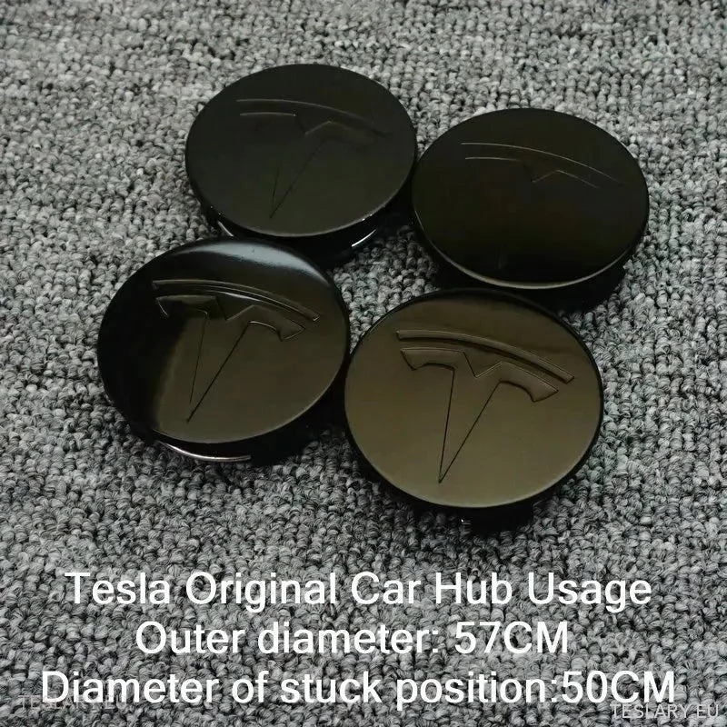56mm hjulsenterhetter med logo for Tesla 3, Y, S og X