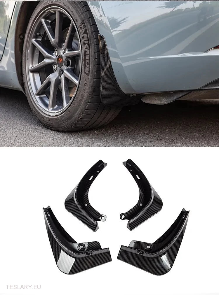 Tesla Model Y Mud Flaps/Splash Guards TPU/Svart karbon eller hvit