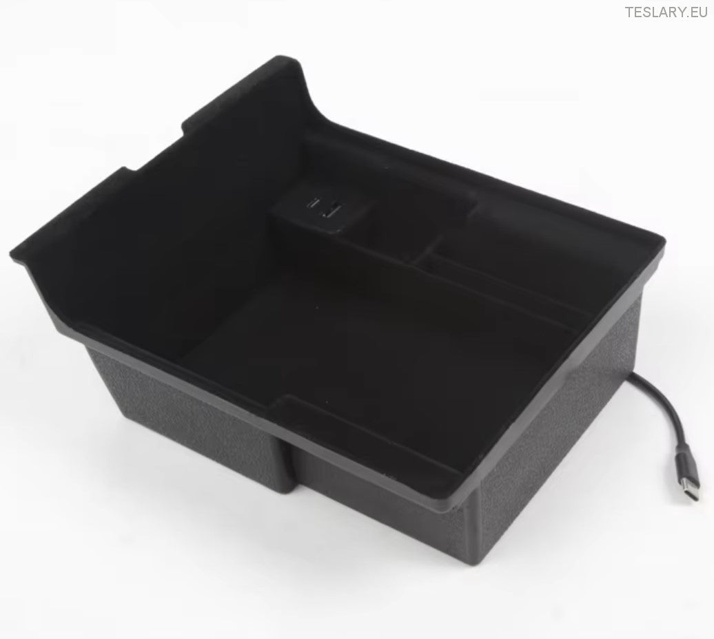 Tesla Model 3/Y Center Console Front arrangør med USB -porter og vårretur