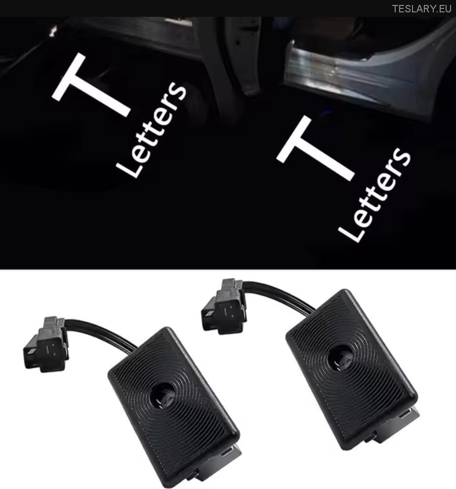 Tesla Model 3/Y/S/X Door Projector Lights Plaid & Logo Style