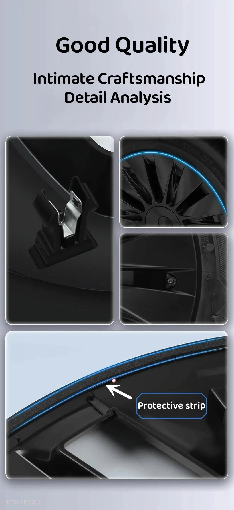 Tesla Model Y 19" Heldekkende hjulkapsler i sports- og ytelsesstil