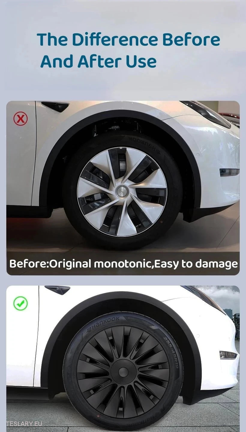 Tesla Model Y 19" Heldekkende hjulkapsler i sports- og ytelsesstil