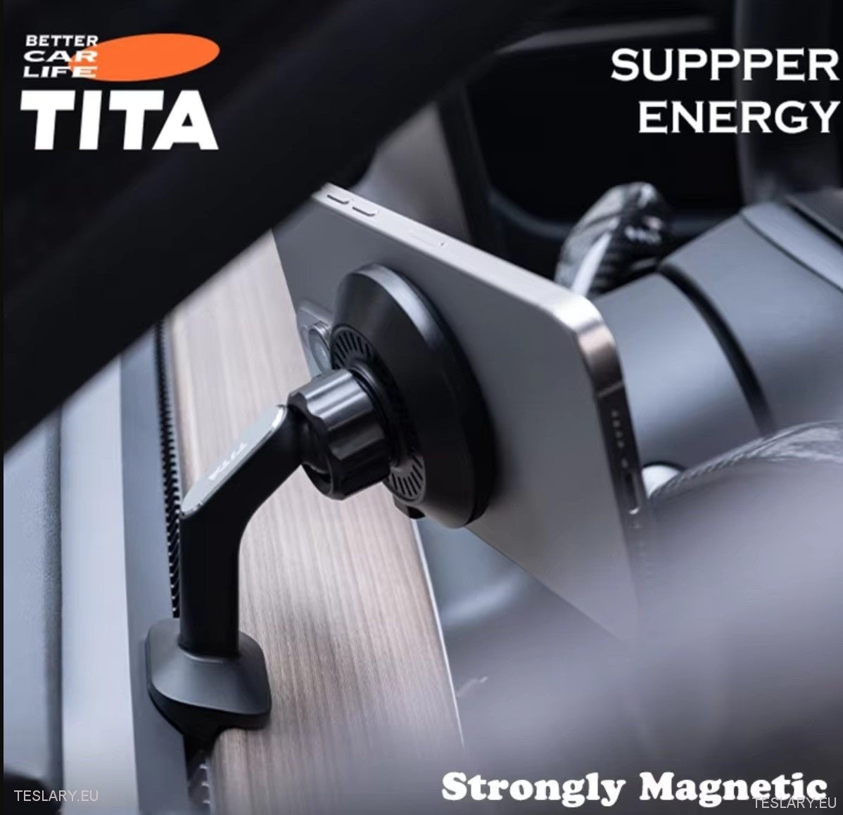 Tita Magnetic Phone Charger med valgfri hastighetsmåler for Tesla Model 3 og Y