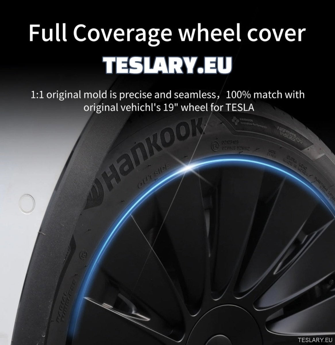 Tesla Model Y 19" Heldekkende hjulkapsler i sports- og ytelsesstil