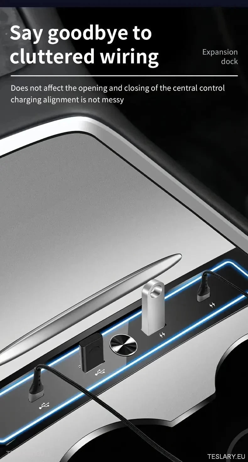 4 I 1 USB Expansion Hub for Tesla 3/y