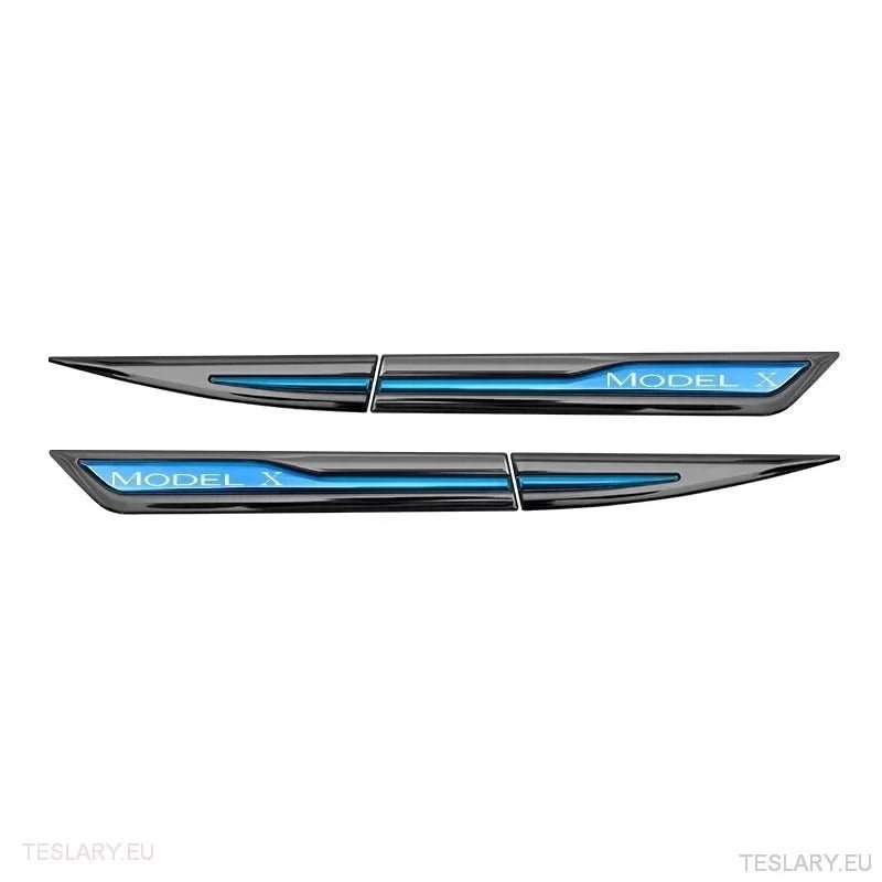Premium Logo Decal Metal Door & Wing Stickers for Tesla 3 , Y & X - TESLARY Tesla Shop Accessories Europe Nederlands Ireland Deutschland Espana Alicante France Italia
