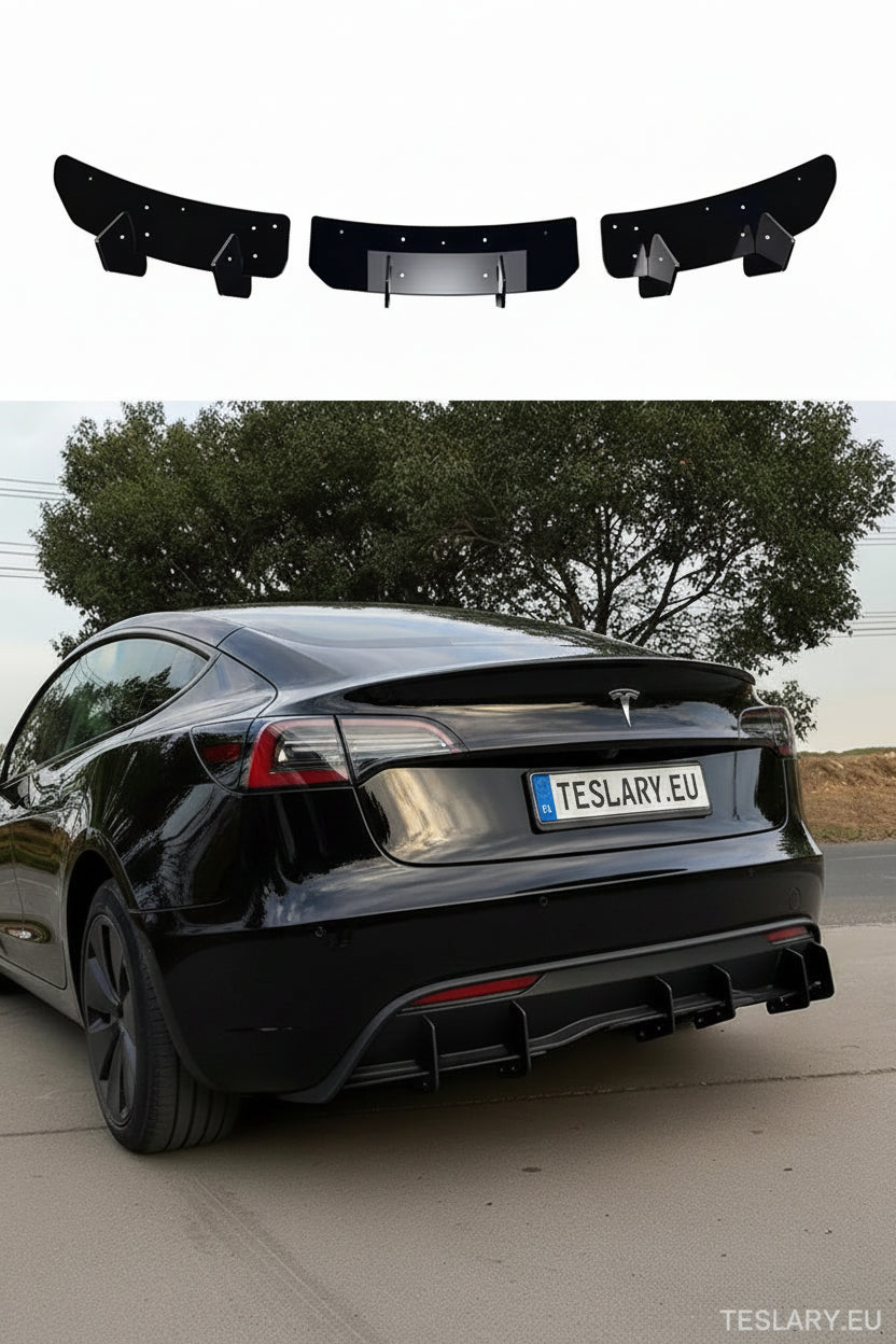 Tesla 3 Highland Rear Bumper Diffuser Body Kit - TESLARY Tesla Shop Accessories Europe Nederlands Dublin Cork Ireland Deutschland Espana Alicante France Italia