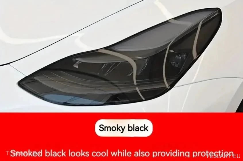 TPU frontlykter svart fargetone for Tesla Model 3, Y & Highland