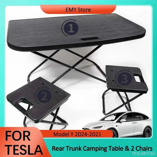 Zubehör für Teslas: Camping-Tisch und Stühle für Abenteuer