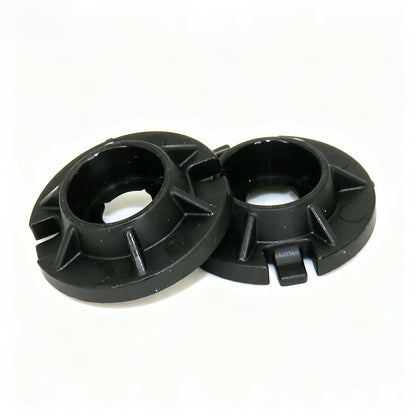 An automotive parts diagram showing a black circular component labeled 1110713-99-C, with a line drawing of a vehicle body panel indicating mounting locations marked with red circles. TESLA_111071399C_BUY_FROM_EUROPES_TESLA_ACCESSORIES_SPECIALISTS_TESLARY.EU_TESLARY.IE_TESLARY.PT_TESLARY.ES_TESLARY.NL_TESLARY.FR
