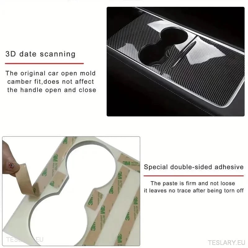 Premium plastsenterkonsolldeksel for Tesla 3/y