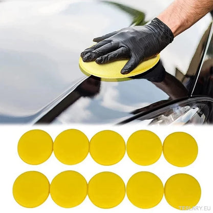 10pcs Round bilvoks Polsk voks skum svamp høy tetthet applikator pads rengjør svamp automatisk detaljvasking av bil rengjøringsverktøy