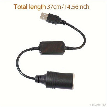12V USB Converter Cable Adapter for EVs - TESLARY Tesla Shop Accessories Europe Nederlands Ireland Deutschland Espana Alicante France Italia