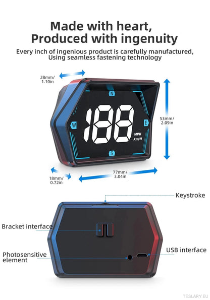 SmartDrive 2024: Advanced Car HUD med GPS og sikkerhetsvarsler