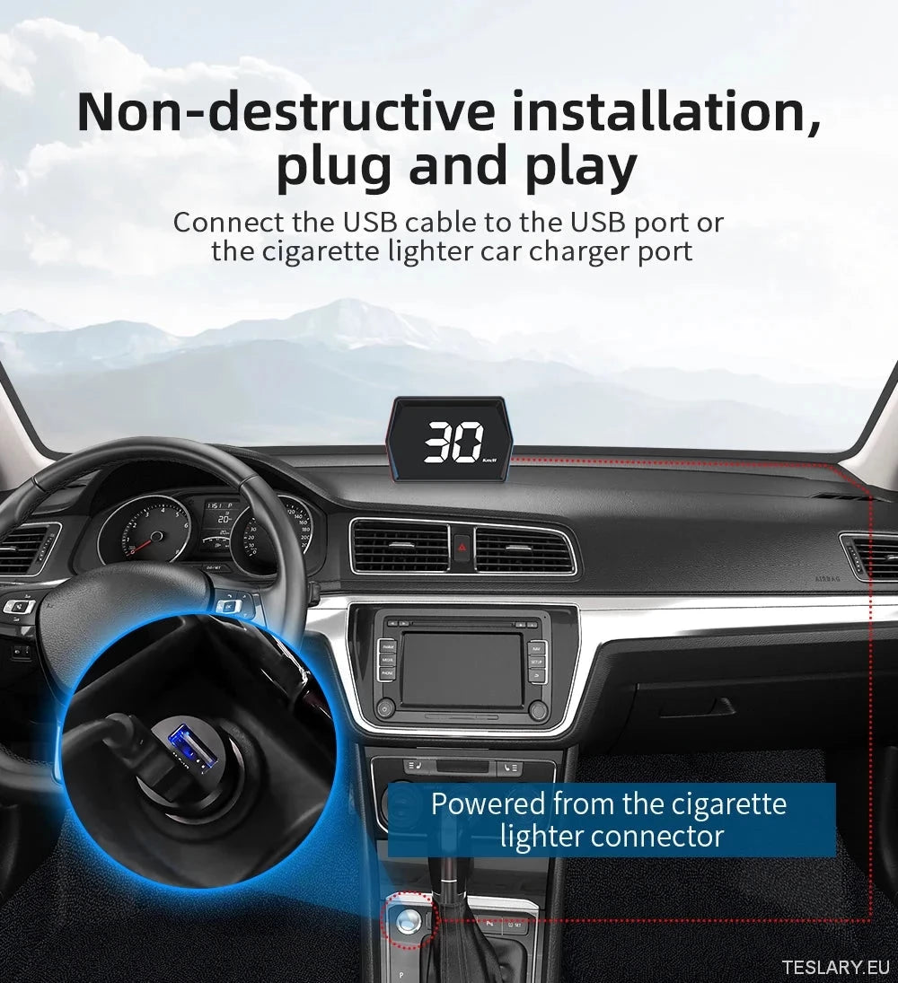 SmartDrive 2024: Advanced Car HUD med GPS og sikkerhetsvarsler