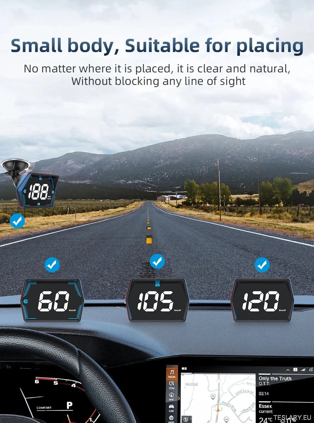 SmartDrive 2024: Advanced Car HUD med GPS og sikkerhetsvarsler