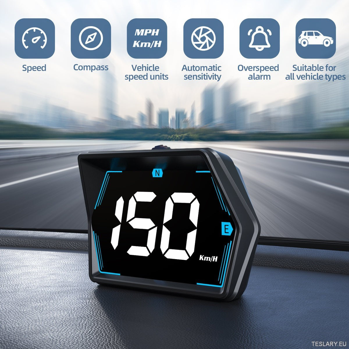 SmartDrive 2024: Advanced Car HUD med GPS og sikkerhetsvarsler