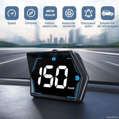 SmartDrive 2024: Advanced Car HUD med GPS og sikkerhetsvarsler