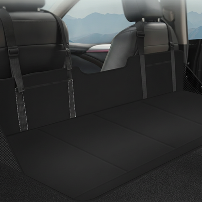 SUV Camping Bed Seat Extension Headboard & Support for Comfortable Sleep in your Tesla Model Y- Buy from Europes TESLARY.EU