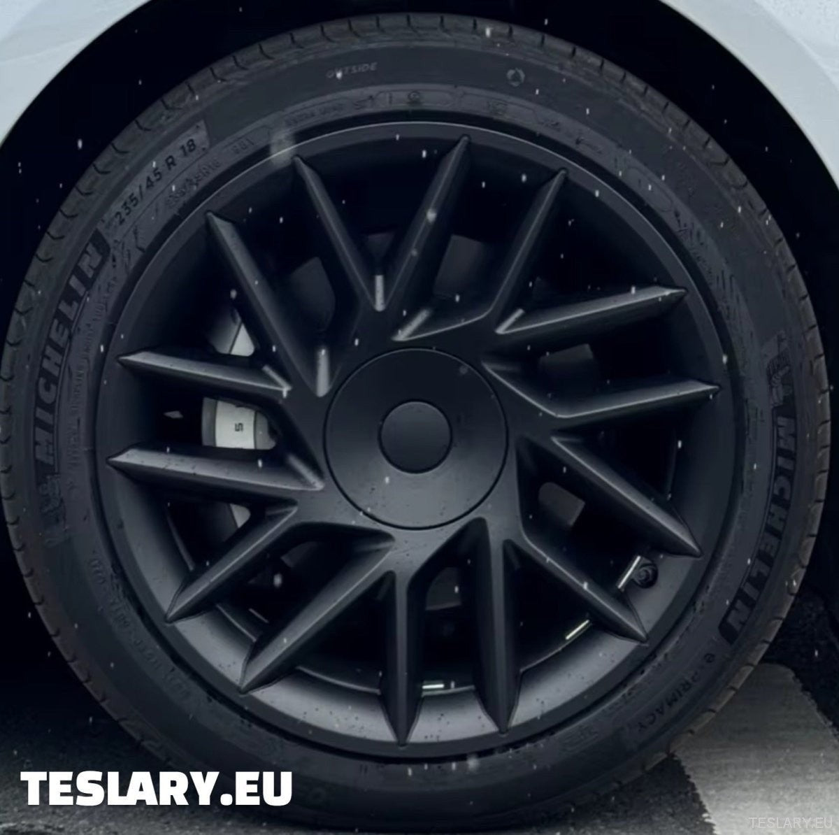 18" Tesla Model 3+ Highland Full Rim Matte Black Wheel Covers - TESLARY Tesla Shop Accessories Europe Nederlands Dublin Cork Ireland Deutschland Espana Alicante France Italia