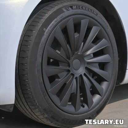 18" Tesla Model 3+ Highland Performance Induction Style Wheel Covers - Matte Black - TESLARY Tesla Shop Accessories Europe Nederlands Dublin Cork Ireland Deutschland Espana Alicante France Italia