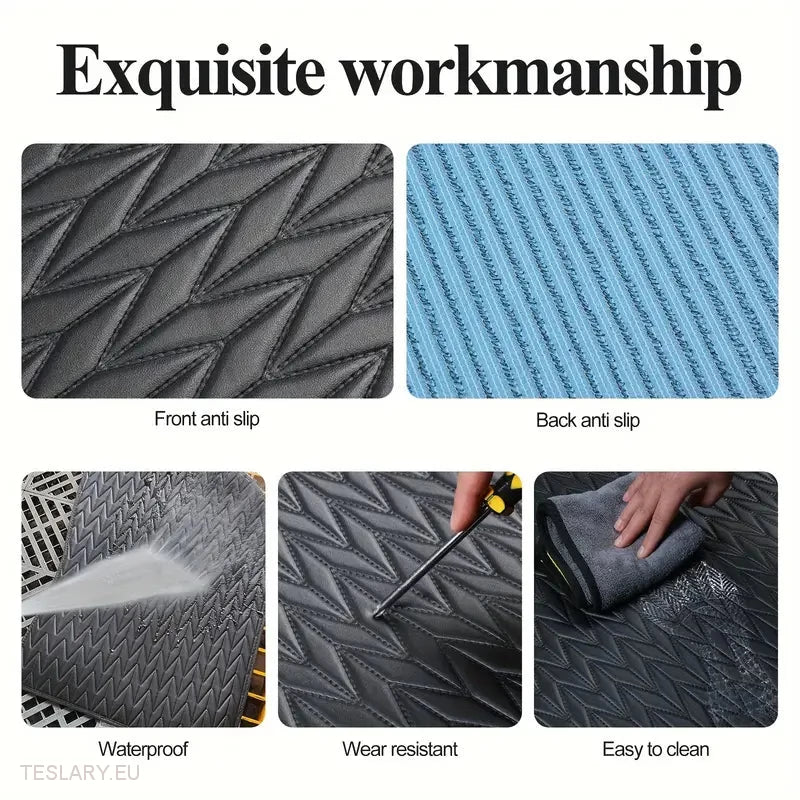 Tesla Model 3 Custom Pu Leather Floor Mats (venstre hånd)