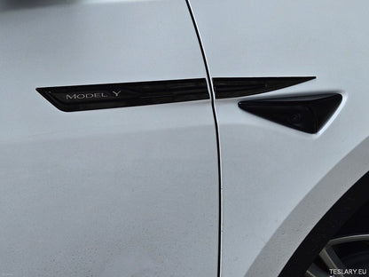 Premium Logo Decal Metal Door & Wing -klistremerker for Tesla 3, Y & X