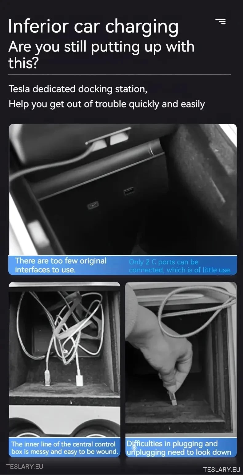 Multiport USB Expansion Hub for Tesla 3/y