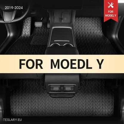 Tesla Model Y Custom Pu Leather Floor Mats (venstre hånd)