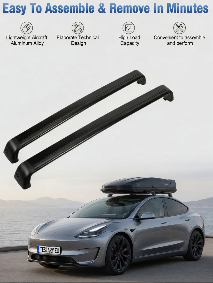 Premium Roof Rack Cross Bars for Tesla Model 3 , Y , Juniper & Highland