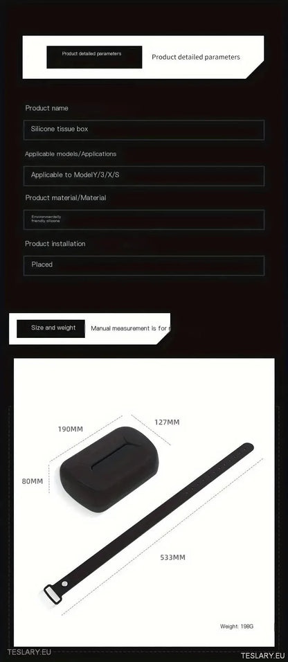 Tesla 3/y/x/s silikonvevsholder med justerbar stropp