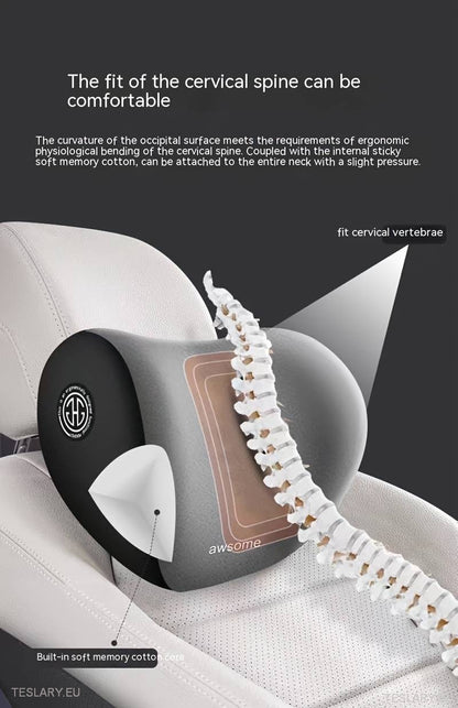 Memory Foam Neck Pillow & Back Support -pute for alle Tesla -modeller
