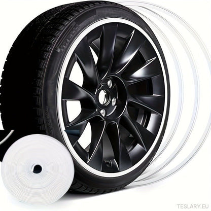 8M Car Wheel Rim Edge Protector, Rubber Wheel Hub Rim Guard, Vehicle Tyre Rim Decor Sticker Strip, Universal Automotive Accessories for Curb Rash and Wheel Scratch Prevention - TESLARY Tesla Shop Accessories Europe Nederlands Dublin Cork Ireland Deutschland Espana Alicante France Italia