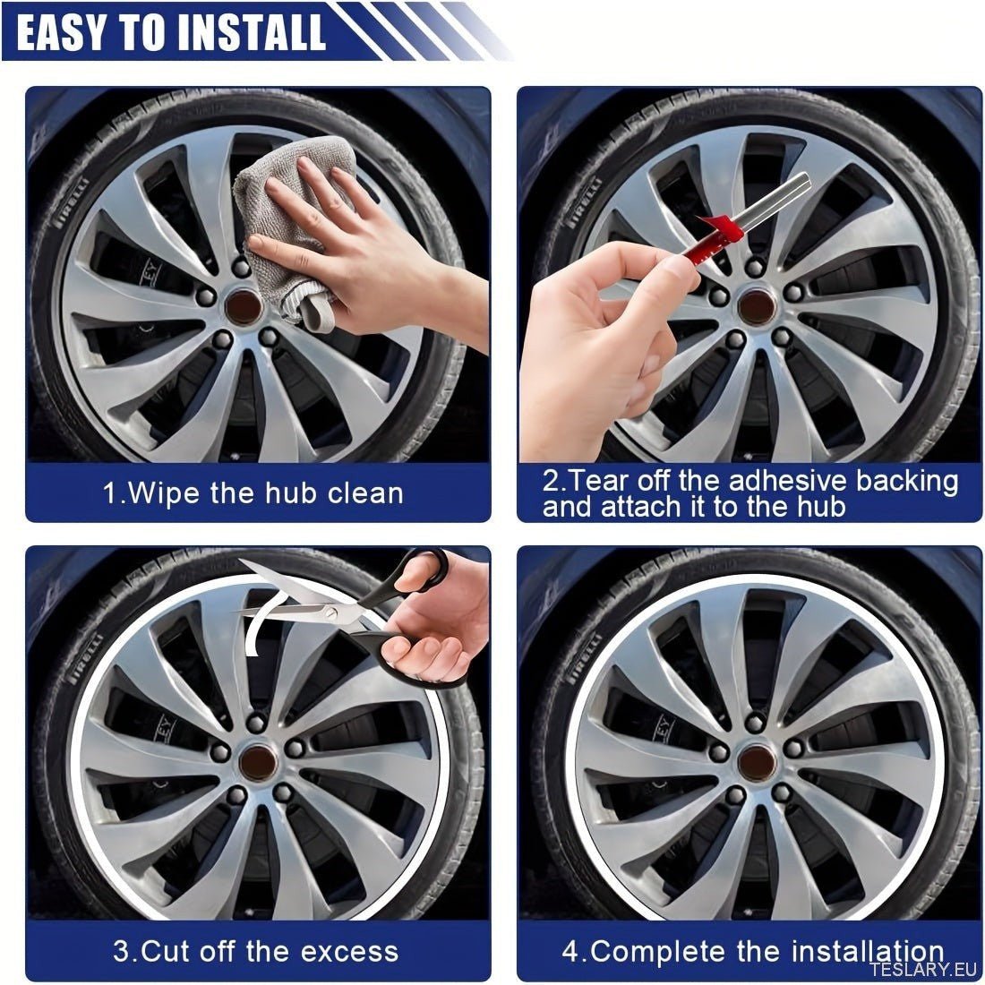 8M Car Wheel Rim Edge Protector, Rubber Wheel Hub Rim Guard, Vehicle Tyre Rim Decor Sticker Strip, Universal Automotive Accessories for Curb Rash and Wheel Scratch Prevention - TESLARY Tesla Shop Accessories Europe Nederlands Ireland Deutschland Espana Al