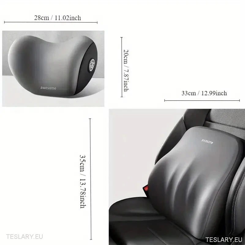 Memory Foam Neck Pillow & Back Support -pute for alle Tesla -modeller