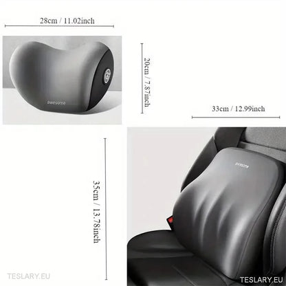 Memory Foam Neck Pillow & Back Support -pute for alle Tesla -modeller