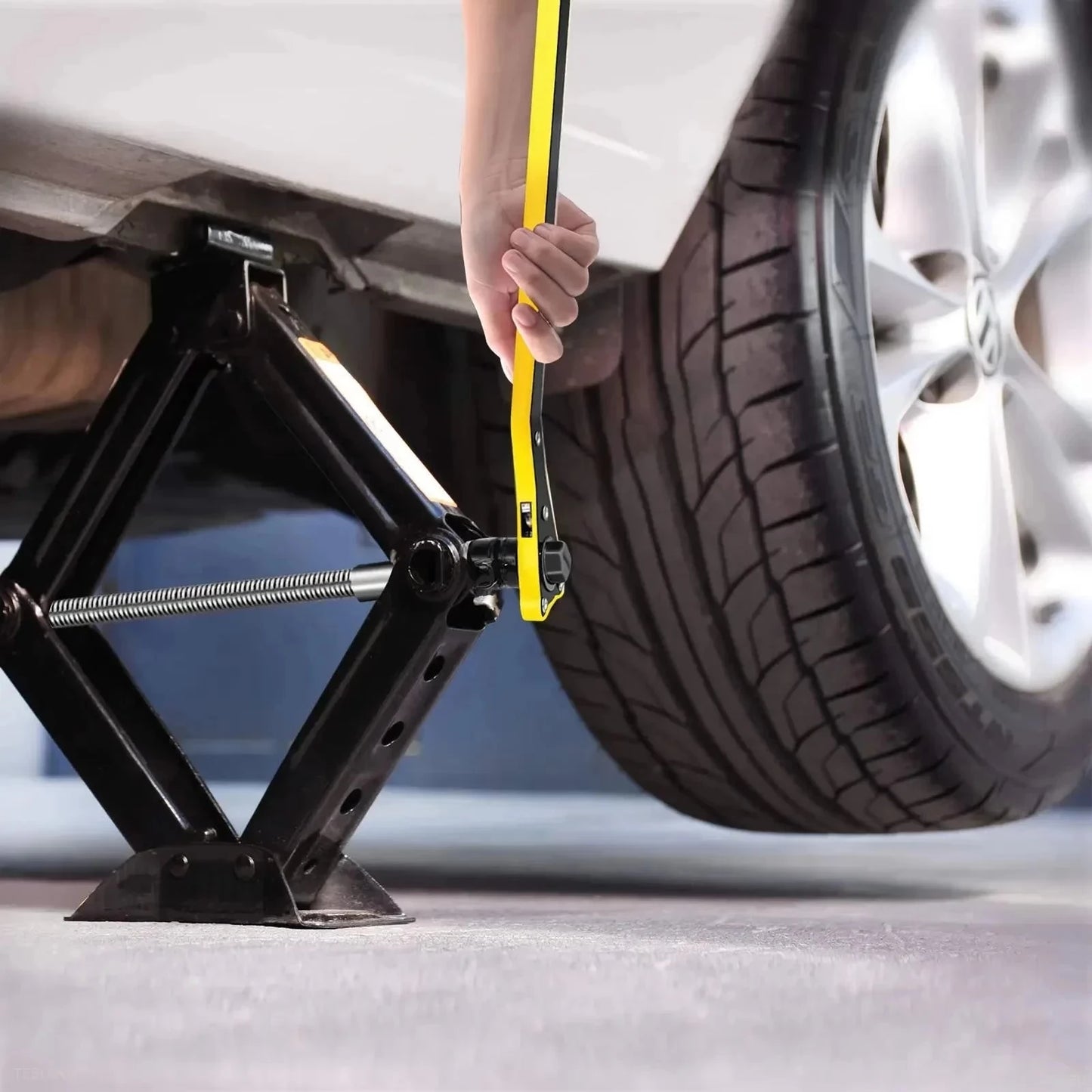 Car Wheel Jack med Ratchetnøkkel for EVs inkludert Tesla -modeller 3 Y S X