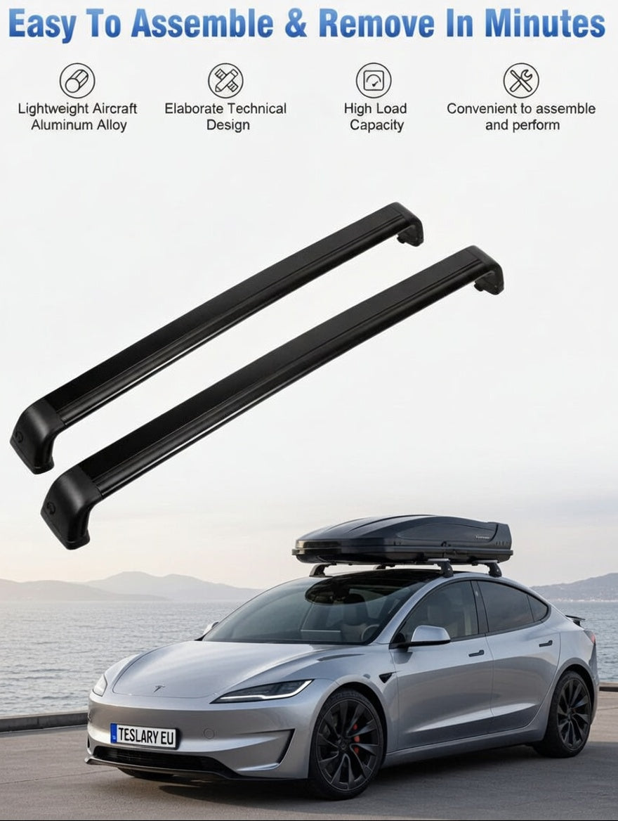 Premium Roof Rack Cross Bars for Tesla Model 3 , Y , Juniper & Highland