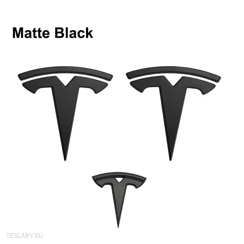 Tesla Model Y Front, bak- og rattlogo -sett