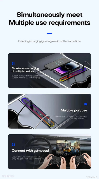 5 I 1 RGB USB Expansion Hub for Tesla 3/y