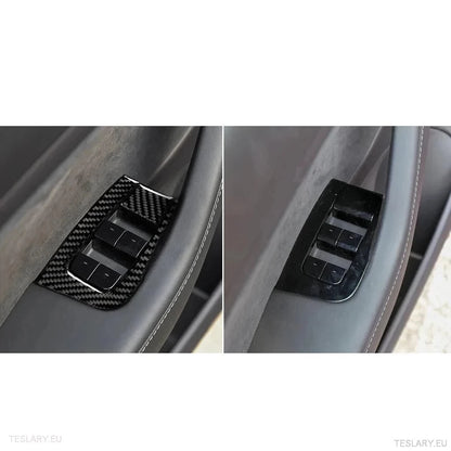 Ekte myk karbonfiberelektrisk vindu trimstykker for Tesla Model 3 & y