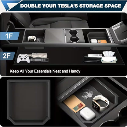 4 Piece Centre Console Storage Set for Tesla Model Y Juniper Premium and Tesla Model 3 Highland Standard and Premium