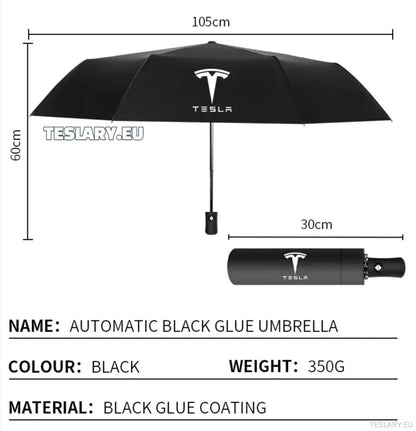 Black Wind & Rain Resistent paraply med Tesla -logo