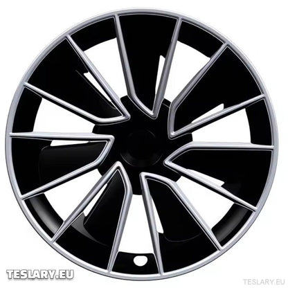 TESLA MODELL Y 19" UNIKE S15 HJULNAV MED FULL DEKNING I SVART OG SØLV