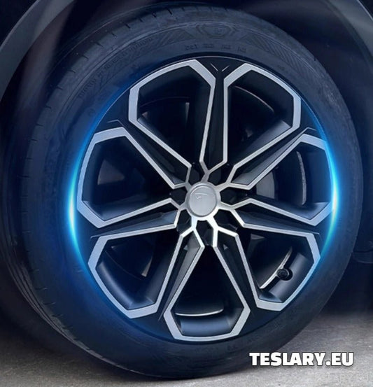 TESLA MODELL Y 19" UNIKE S14 HJULNAV MED FULL DEKNING I SVART OG SØLV