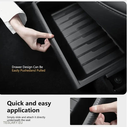 Tesla Model y Undersateat Tray Organizer With Privacy Lid