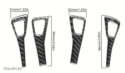 Tesla Model 3/Y Door Lock Carbon Fiber Style Trim Covers Interior