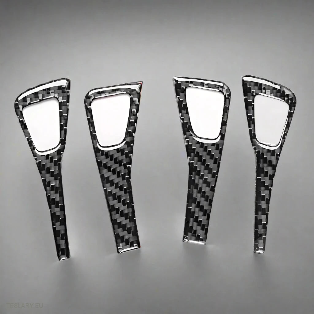 Tesla Model 3/Y Door Lock Carbon Fiber Style Trim Covers Interior